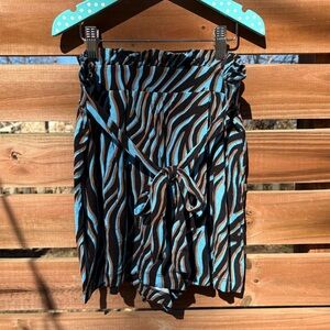 Tiger / Zebra Stripe Blue and Brown Shorts